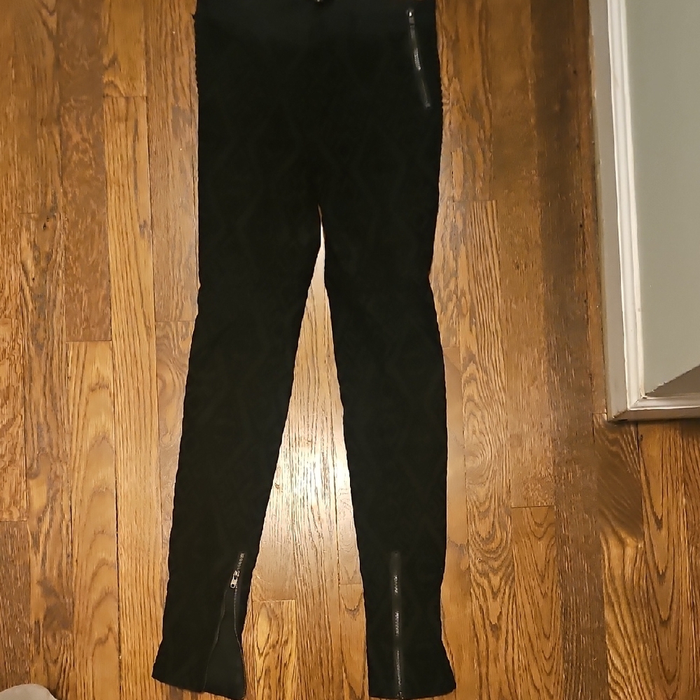 C. Luce Black Geometric Patterned Pants
